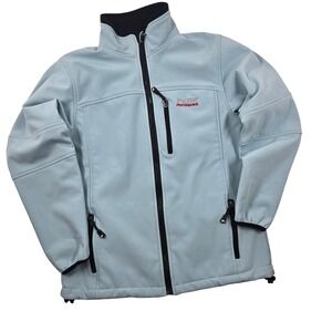 Peak Performance Kids XXL Softshell Fleece Lined Jacket Light Blue Full Zip